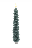 9" Green Christmas Tree LED Taper