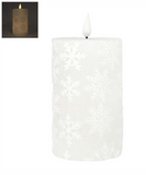 5" White Snowflake LED Pillar