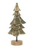 14" Stacked Green Wood Tree