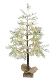 60" Lighted Flocked Cedar Tree