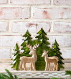 3D Wood Trees + Deer