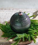5" Vintage Green Ornament Jar
