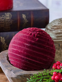 4" Burgundy Velvet Deco Ball