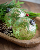 5" Green + Gold Leaf Ornament