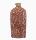 Red Floral Ceramic Vase