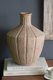 13.5" Gold Brushed Terracotta Vase