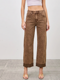 Saige High Rise Cuffed Straight Jean