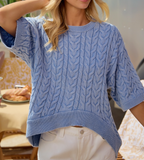 Isle Cable Knit Hi Low Sweater