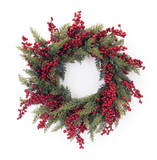 28" Fresh Touch Cedar + Berry Wreath