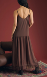 Chocolate Lace Drop Waist Slip Dress