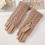 3-in-1 Cable Knit Winter Gloves