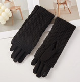 3-in-1 Cable Knit Winter Gloves