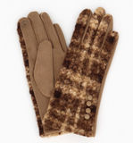 Boucle Check Button Gloves
