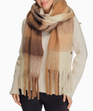 C.C. Color Block Check Woven Scarf