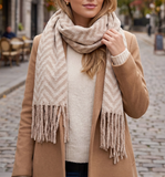 Geo Herringbone Fringe Scarf