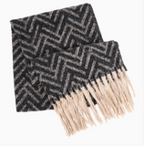 Geo Herringbone Fringe Scarf