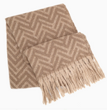 Geo Herringbone Fringe Scarf