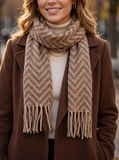 Geo Herringbone Fringe Scarf
