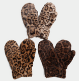 Leopard Faux Fur Mittens