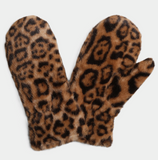 Leopard Faux Fur Mittens