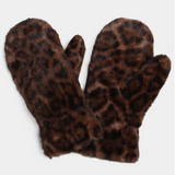 Leopard Faux Fur Mittens