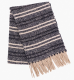 Melange Stripe + Fringe Scarf