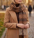 Melange Stripe + Fringe Scarf