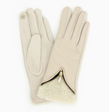 Zipper Faux Leather Touchscreen Gloves