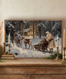 16x10 Santa And His Reindeer Cabin