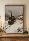 16x24 Train In Snow