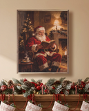 16x20 Santa Claus By The Fireplace