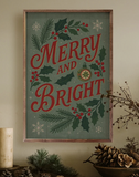 16x24 Vintage Merry & Bright - Green