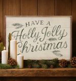 16x10 Have A Holly Jolly Christmas - White