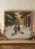 12x12 Two Kids With Sled