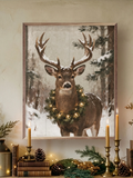 24x30 Whitetail Holiday Deer Portrait
