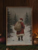 16x24 Santa Claus Walking In Timber