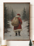24x36 Santa Claus Walking In Timber