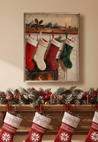 24x30 Stockings Hung On Fireplace