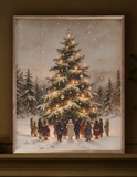 16x20 Gathering Around The Christmas Tree