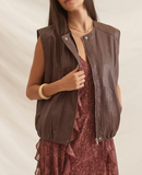 Cafe Faux Leather Vest