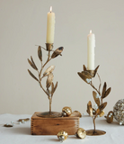 Metal Leaves + Berries Taper Holders