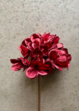 16" Hydrangea Pick - Burgundy Red