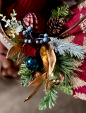 24" Royal Flush Pine + Ornament Spray