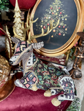12" Brocade Sitting Deer