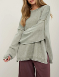 Washed Drop Sleeve Sweater