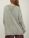 Washed Drop Sleeve Sweater