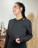 Black Open Back Long Sleeve